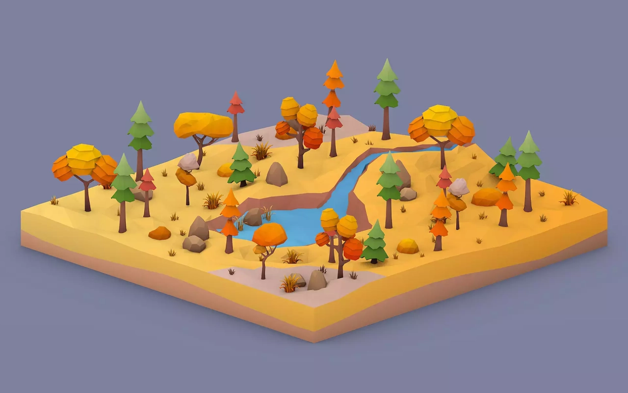 Screenshot #3 - Low Poly Autumn Locations Pack