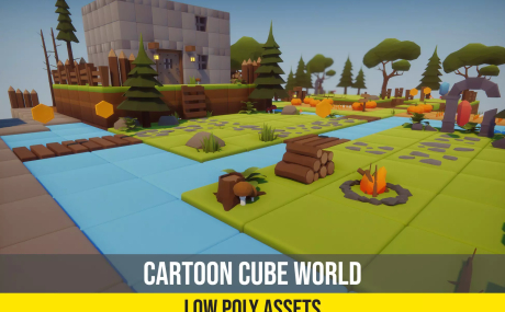 Cartoon Low Poly Cube World
