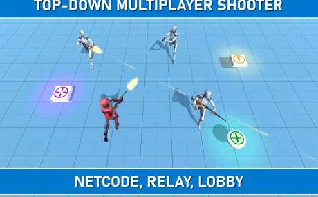 Multiplayer Top-Down Shooter Template (Netcode, Lobby, Relay)