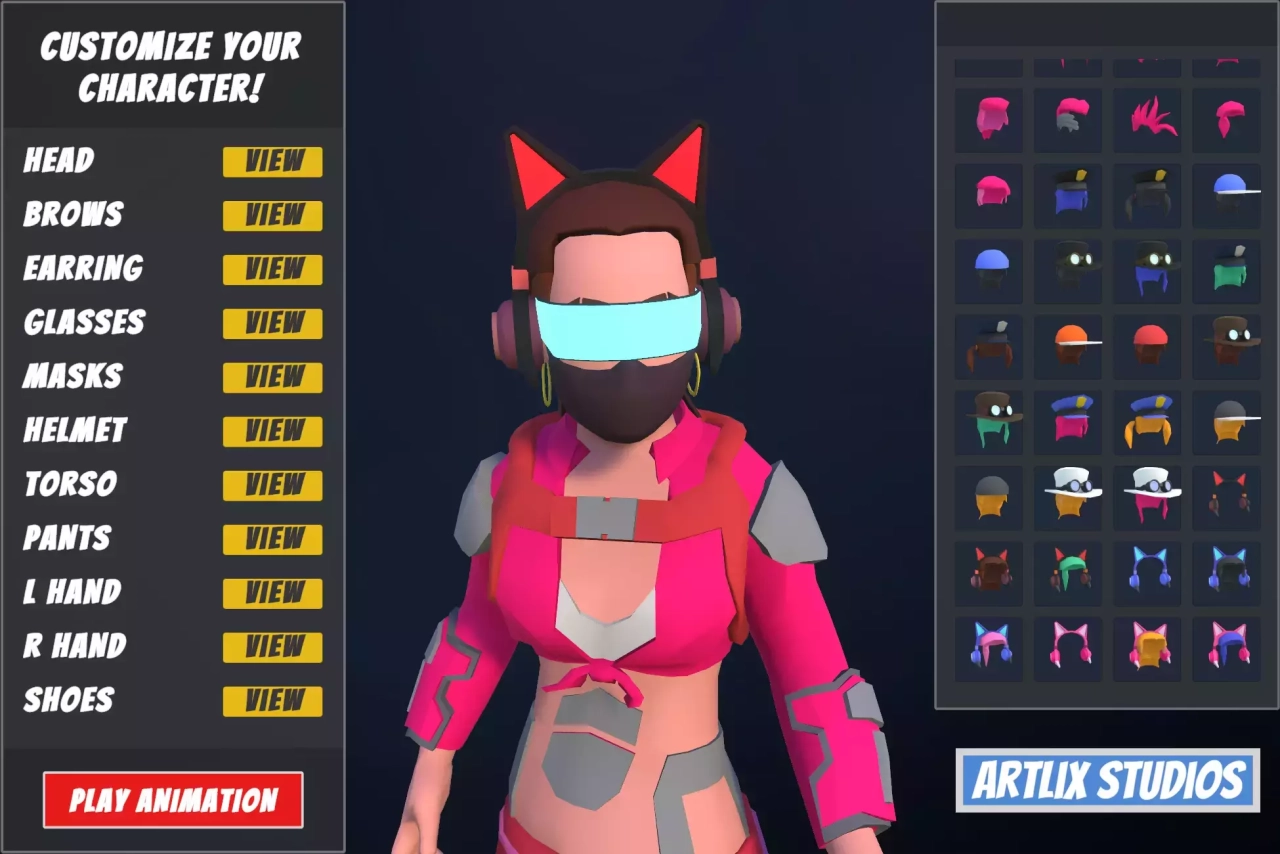 Screenshot #3 - Customizable 3D Cyberpunk Characters