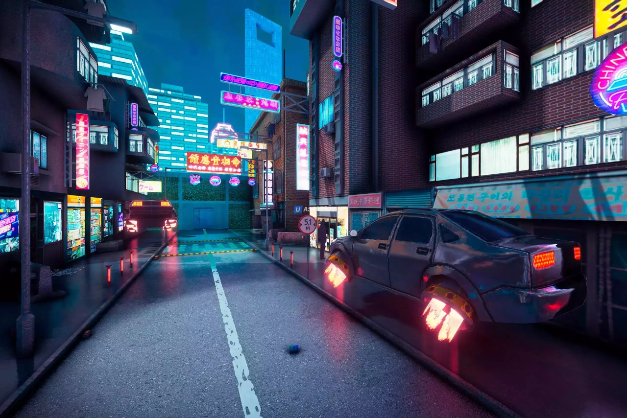Screenshot #4 - CyberPunk City. VR and Mobile