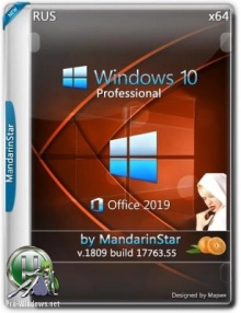 Windows 10 Pro (1809) + Office 2019 by MandarinStar(x64) (2018)