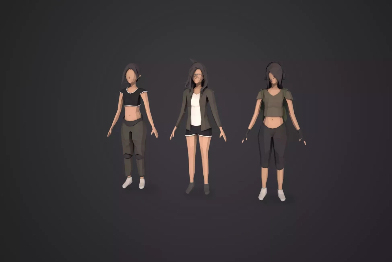 Screenshot #2 - LOW POLY CHARACTERS CUSTOMIZABLE/MODULAR ( MALE AND FEMALE )