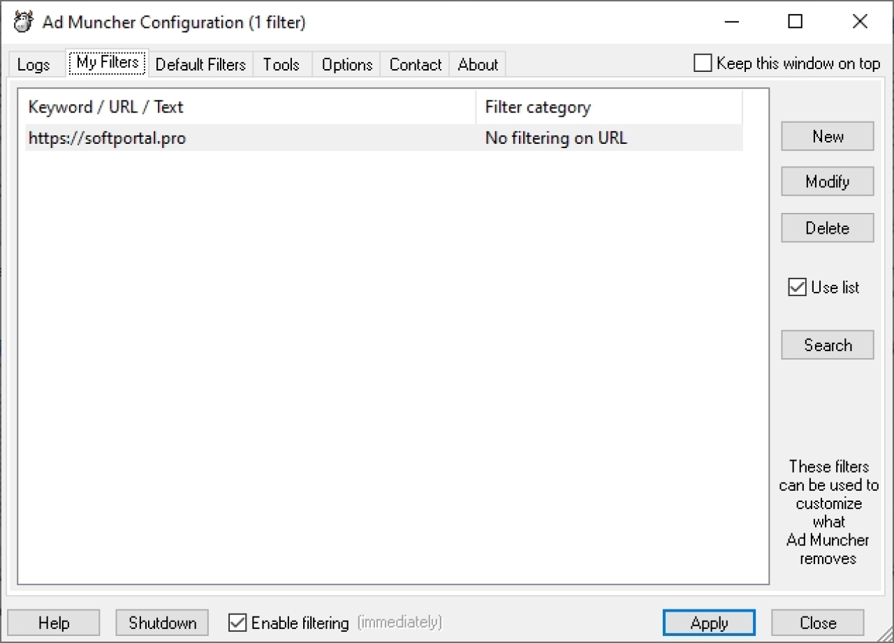 Screenshot #1 - Ad Muncher 4.94 Build 34121  + Руссификатор