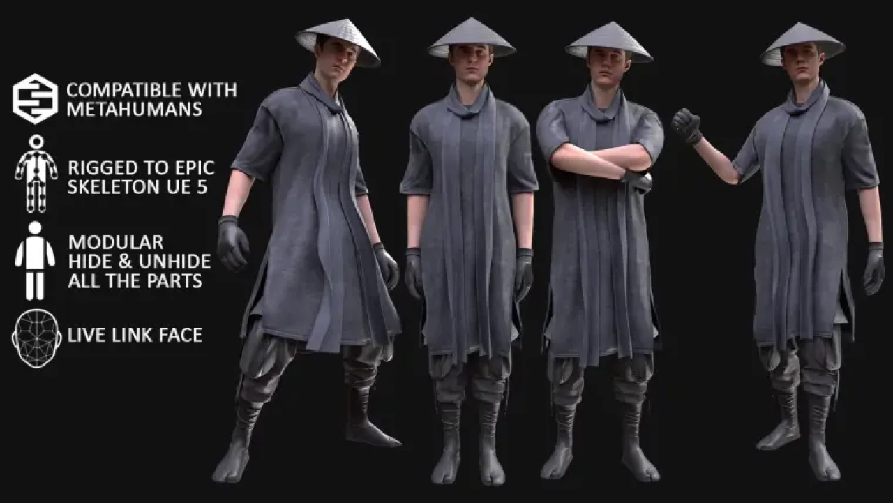 Screenshot #4 - UE5 Man Warrior - Modular - Rigged