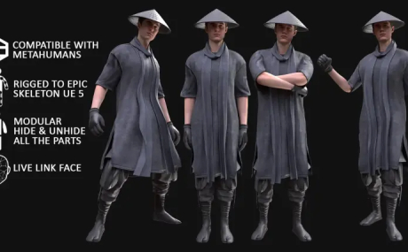 UE5 Man Warrior - Modular - Rigged