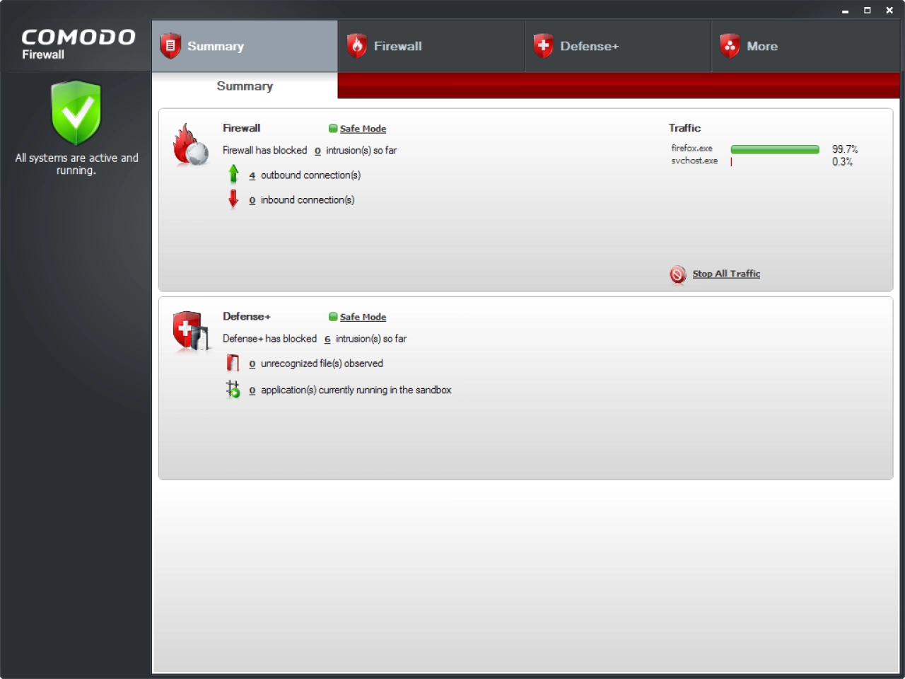 Screenshot #1 - Comodo Firewall