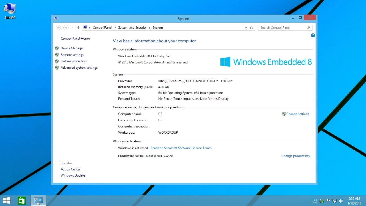 Screenshot #1 - Windows Embedded 8.1 Industry Pro x86 x64 StartSoft