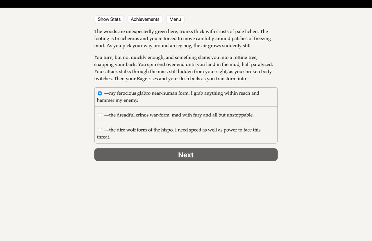 Screenshot #2 - Werewolf: The Apocalypse - The Book of Hungry Names