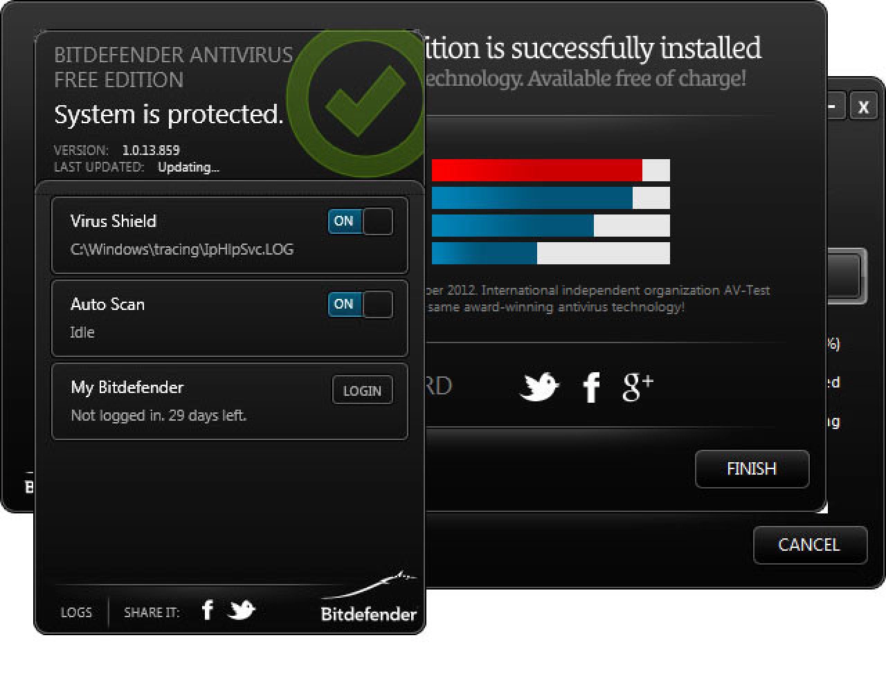 Screenshot #1 - Bitdefender Antivirus Free