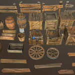 Screenshot #2 - Stylized Wood Props Pack