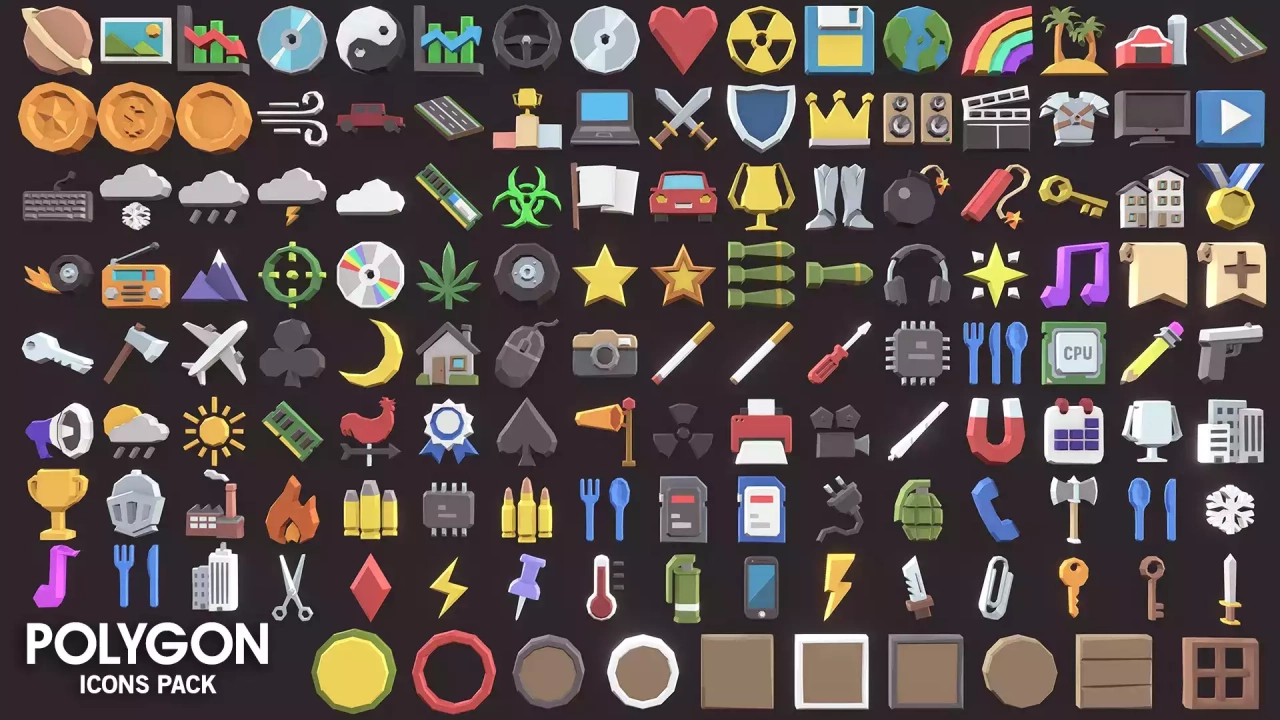 Screenshot #3 - POLYGON Icons Pack - Low Poly 3D Art by Synty