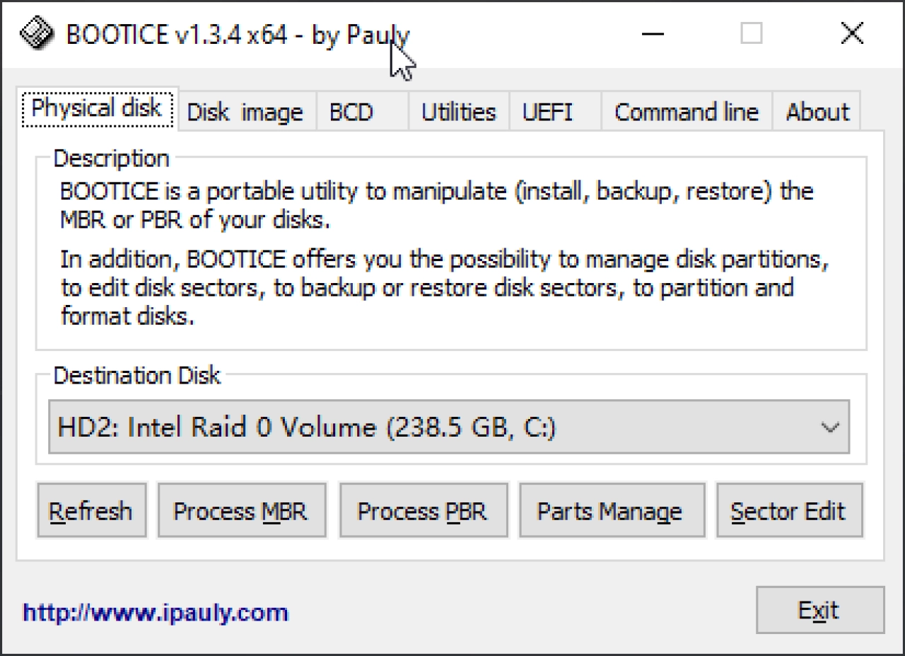 Screenshot #1 - Bootice v1.3.4.0