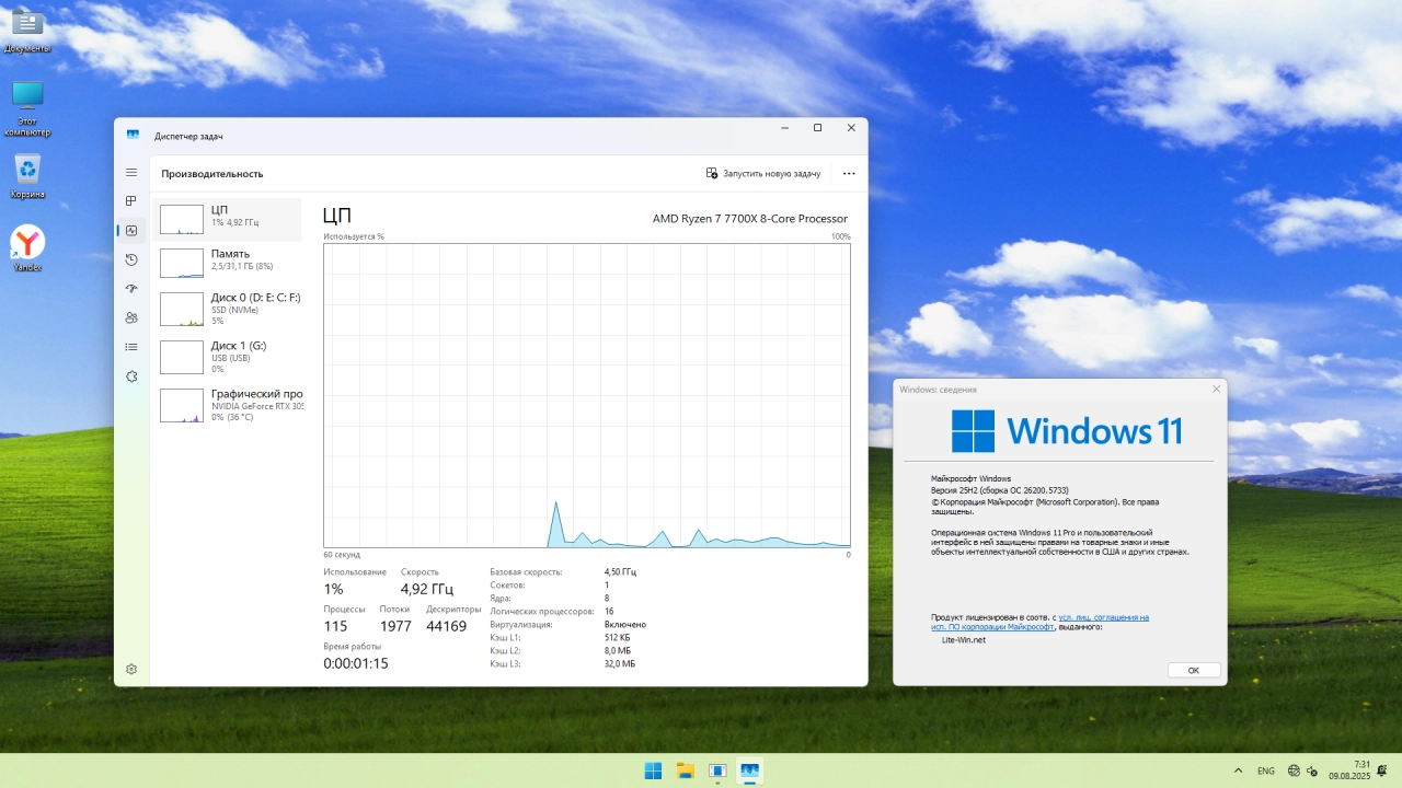 Screenshot #4 - Windows 11 Pro Русская 25H2 Build 26200.5733 Stable