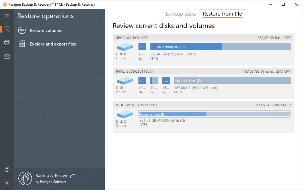 Screenshot #3 - Paragon Backup & Recovery