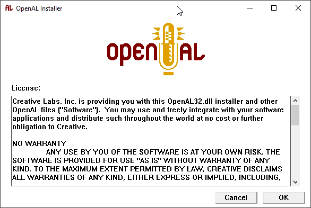 Screenshot #1 - OpenAL v2.1.0.0 для Windows x64