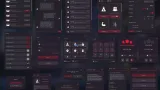 Screenshot #2 - Flat Dark Themed GUI / UI Kit - over 600 PNG