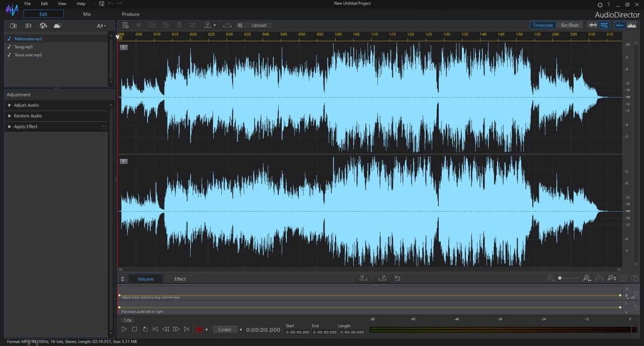 Screenshot #2 - Звуковой редактор CyberLink AudioDirector Ultra 14.0.3523.11 (x64) Portable by 7997