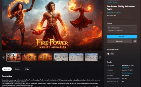 Fire Power Ability Animation Pack (UE5.7)