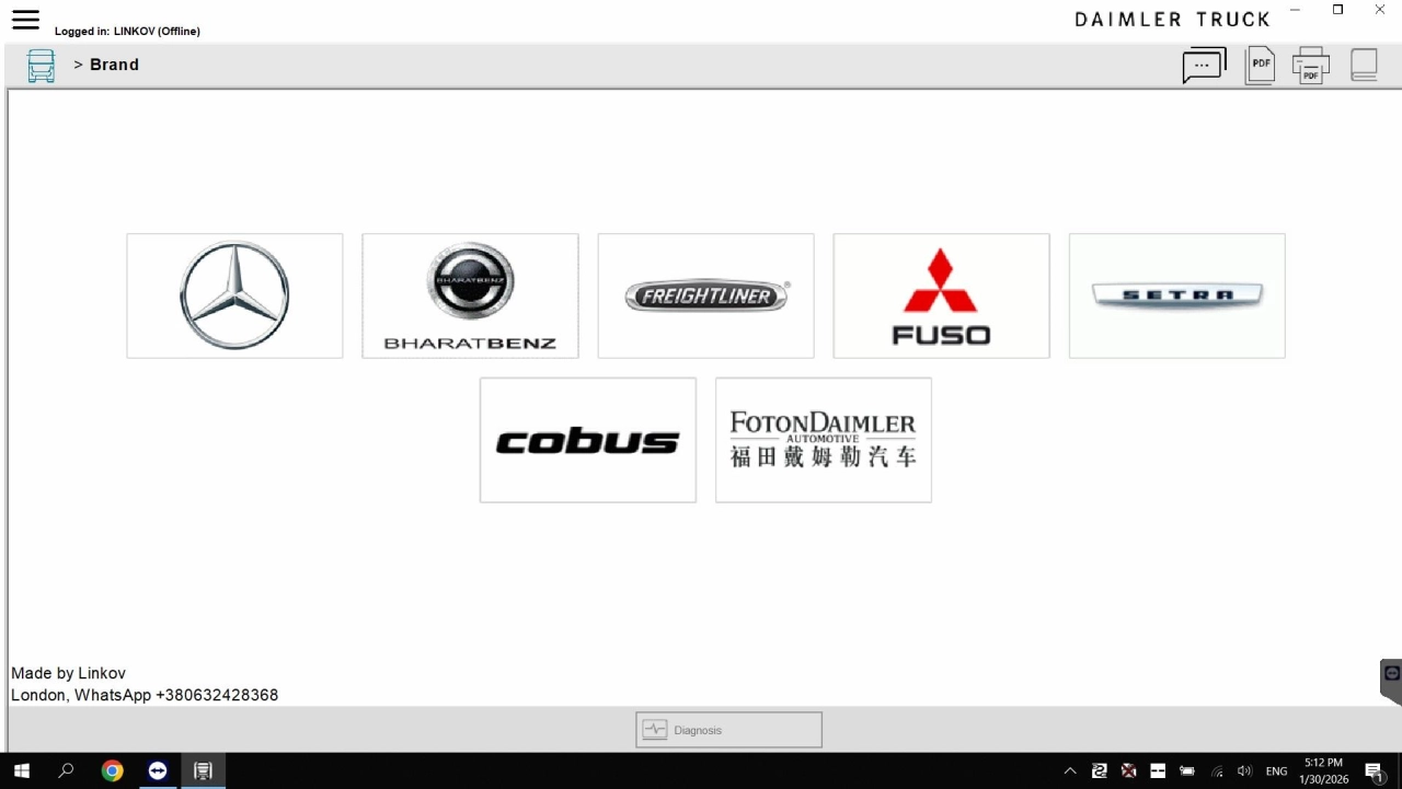 Screenshot #1 - Daimler Truck 01.2026 C4 VCI (Xentry Trucks) (Acronis)