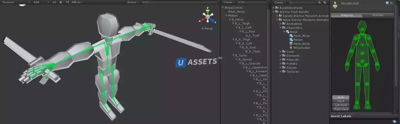 Screenshot #3 - Ninja Warrior Mecanim Animation Pack