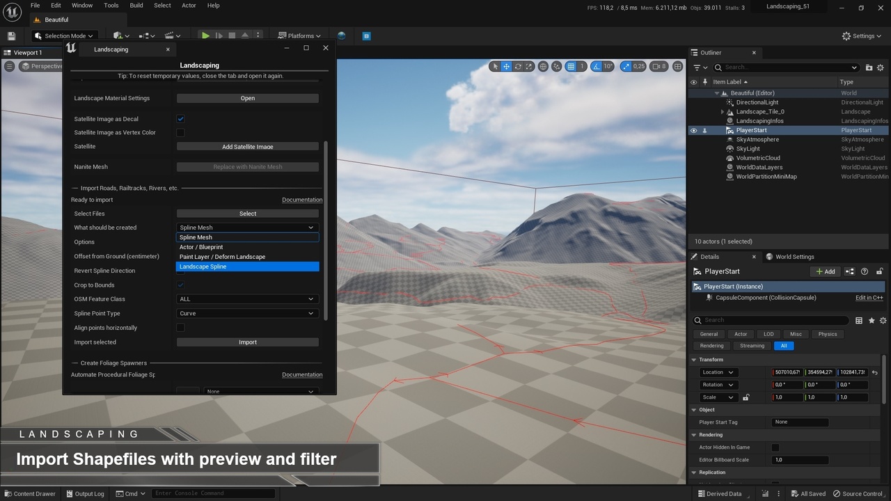 Screenshot #2 - Landscaping plugin UE5.5 v7.21