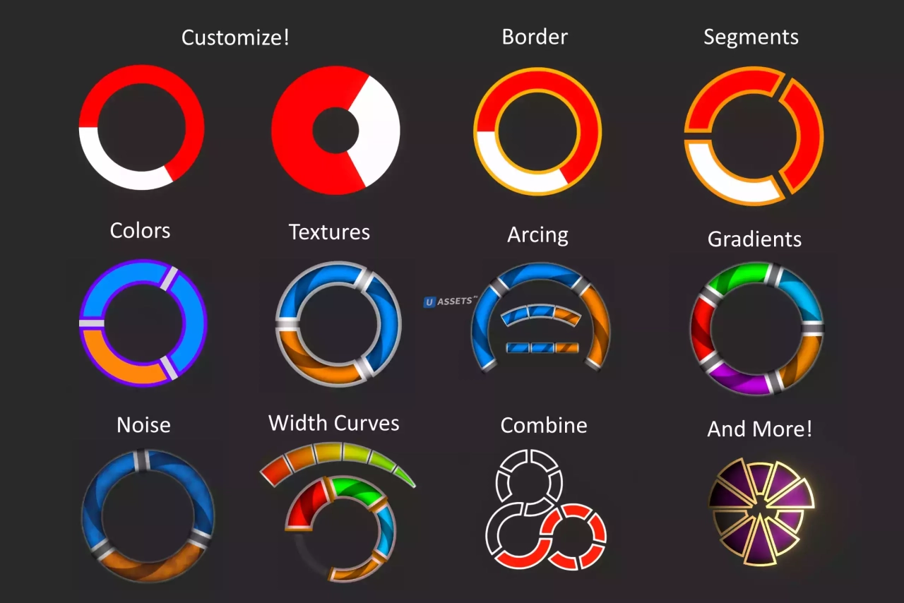 Screenshot #1 - Procedural Circular Health and Progress Bars Pro v8.8