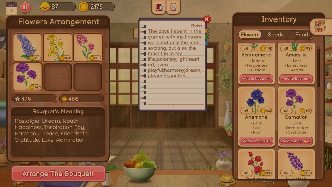 Screenshot #2 - Hanako's Flower Shop